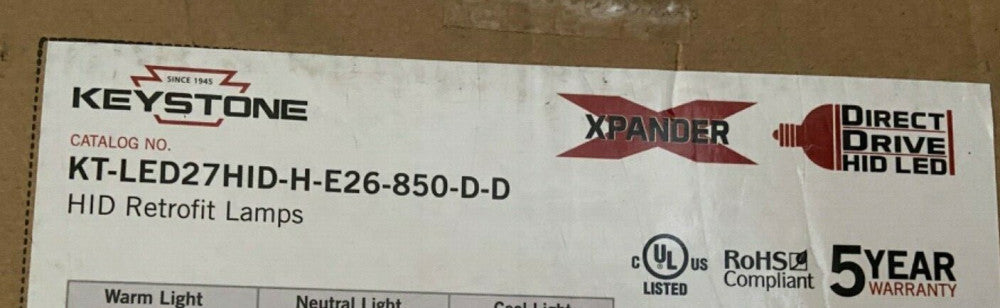 Keystone KT-LED27HID-H-E26-850-D 27W 5000K 120V