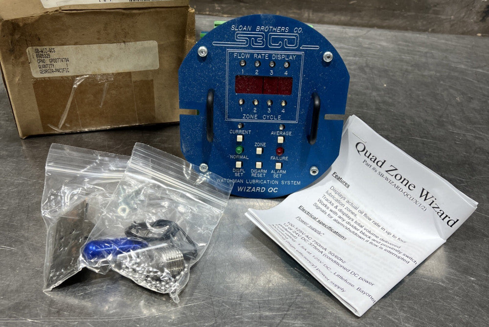 Sloan SB-WIZARD-QC Quad Zone Wizard Lubrication Digital Flow Monitor Nos Surplus