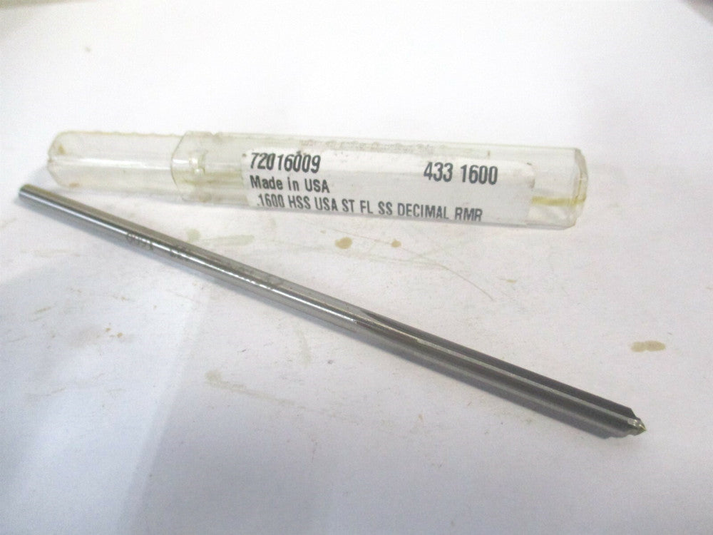 (433-0.1600) 0.16" x 1-1/8" x 4-1/2" OAL Straight Shank HSS 6Fl Chucking Reamer 