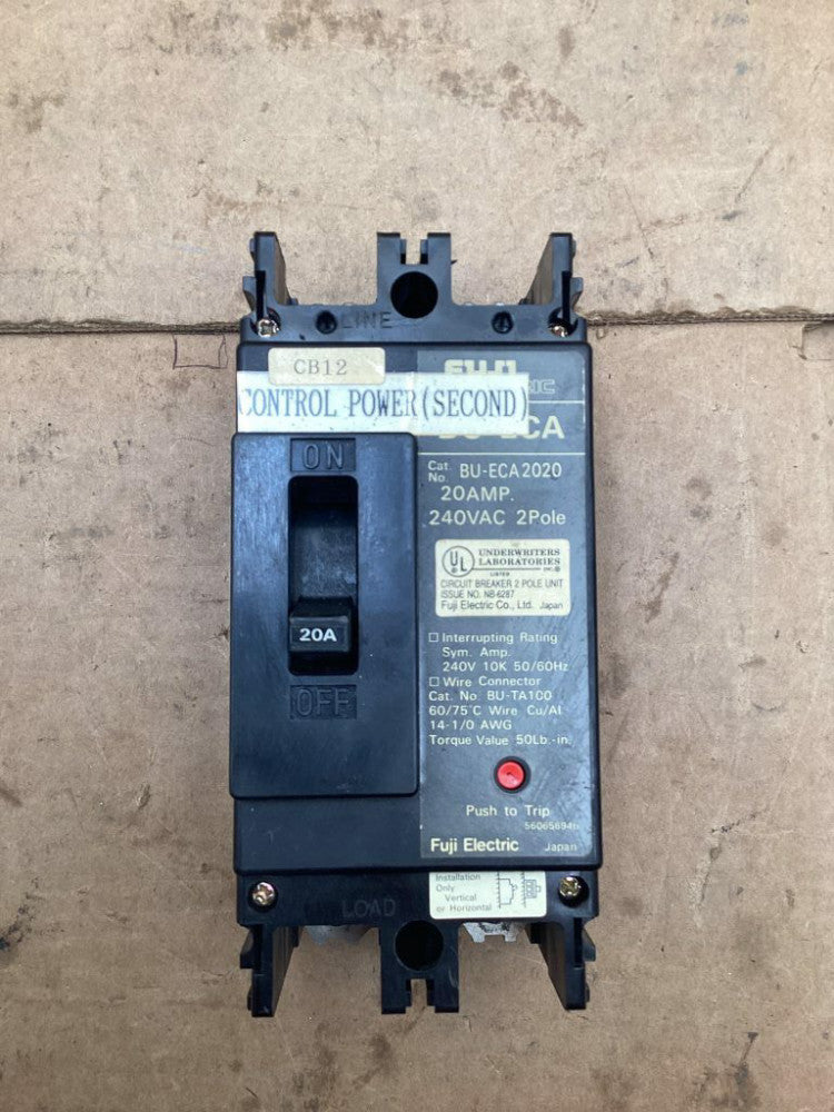 Fuji Electric BU-ECA 2020 Circuit Breaker; 20A 240V 2 Pole
