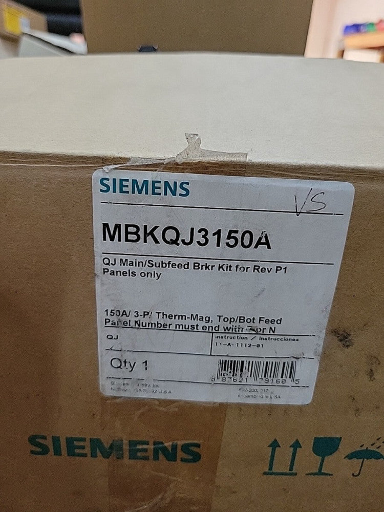 New Siemens MBKQJ3150A 3 pole 150 amp Main Breaker kit with QJ23B150