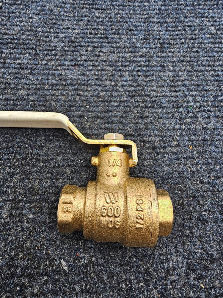 (QTY 2) Watts LFFBV-3C-M1:  2-Piece Full Port Brass Ball Valves 1/2" 600 WOG