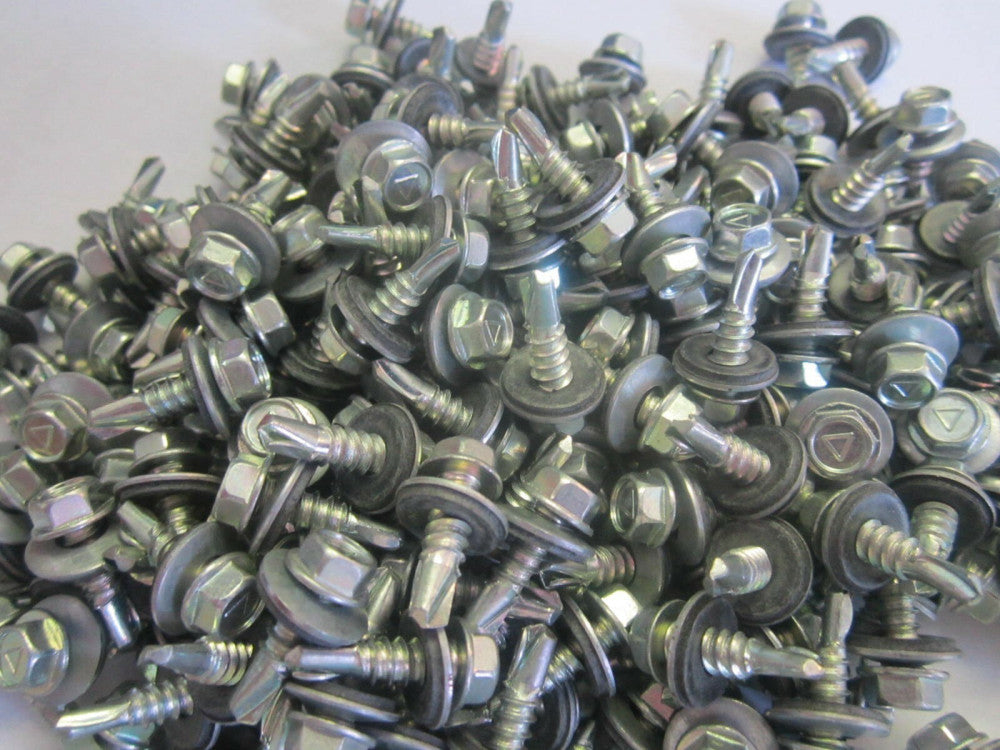 Parker #12-14 X 3/4" HH W/W Z/P Self Drilling Hex Screws NEW - 250 Piece Box