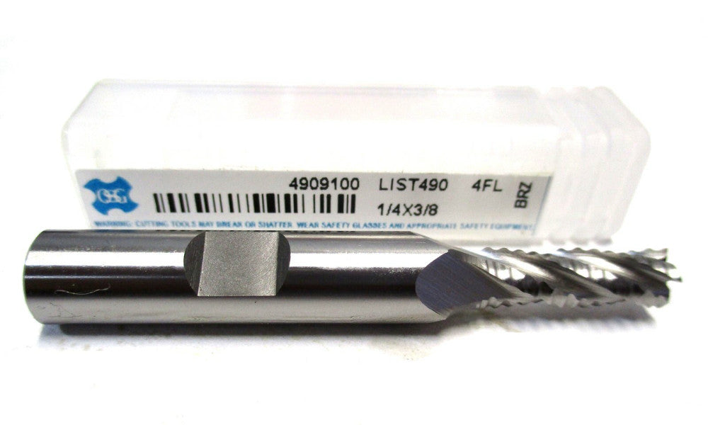 OSG (4909100) 1/4 x 3/8 x 3/4 x 2-1/2 4-Flute SE RH Cobalt Square End Mill