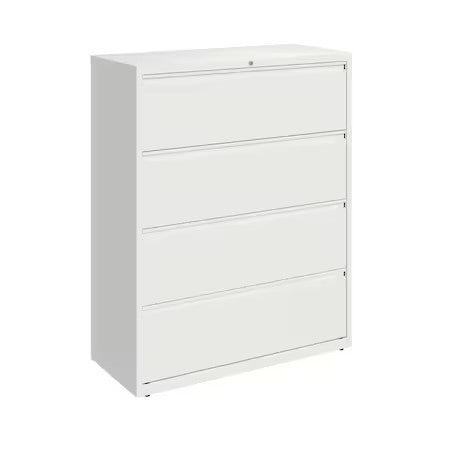 Hirsh 23706 42 In W 4 Drawer Lateral File Cabinet, White,  A4/Legal/Letter