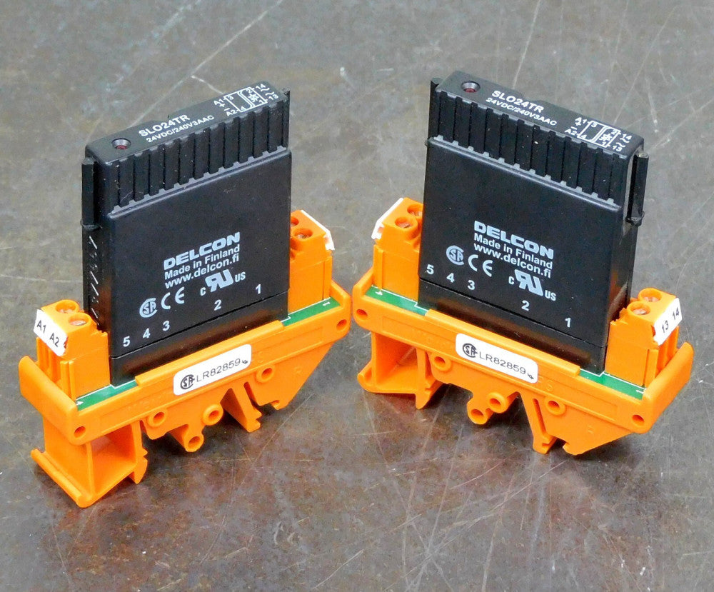 Weidmuller 9908920000 Socket Relay w Delcon SLO24TR Module 240AC 24DC Lot of Two