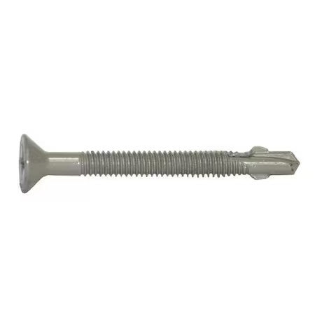 Teks 1092000 Self-Drilling Screw, #12 X 2-1/4 In, Climaseal Steel Flat Head