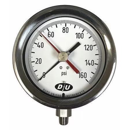 Duro 42070713-Maxhand Industrial Pressure Gauge, 0 To 200 Psi, 4 1/2 In Dial,