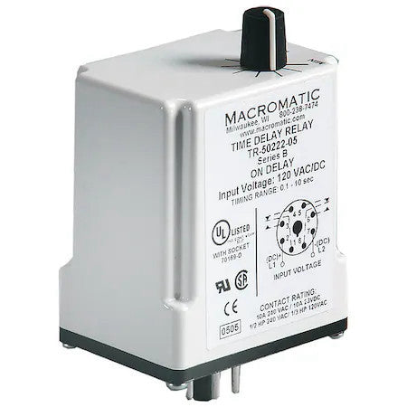 Macromatic Tr-50528-10 Single Function Time Delay Relay, Octal, Interval, 1