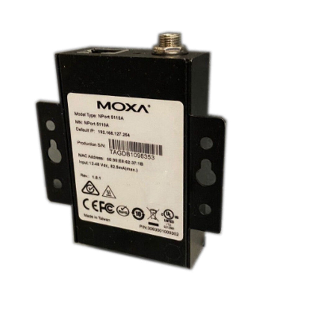 One New MOXA NPort 5110A - 1 Port Device Server 10/100 Ethernet RS-232 DB9 Male