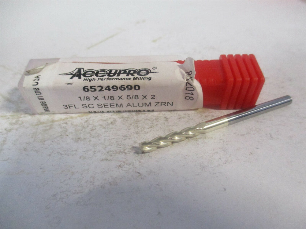 (35012510C5) 1/8" x 5/8" x 1/8" x 2" OAL Solid Carbide 3 Flute Square End Mill 