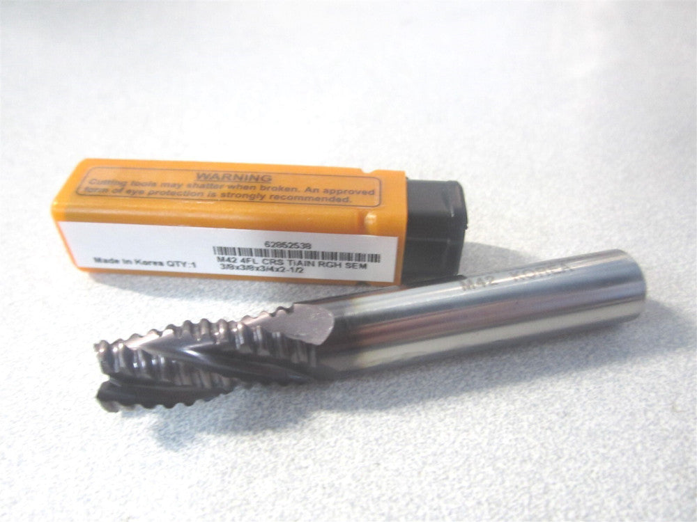 (62852538) 3/8" x 3/4" x 3/8" x 2-1/2" OAL Cobalt 4 Flute Roughing End Mill 