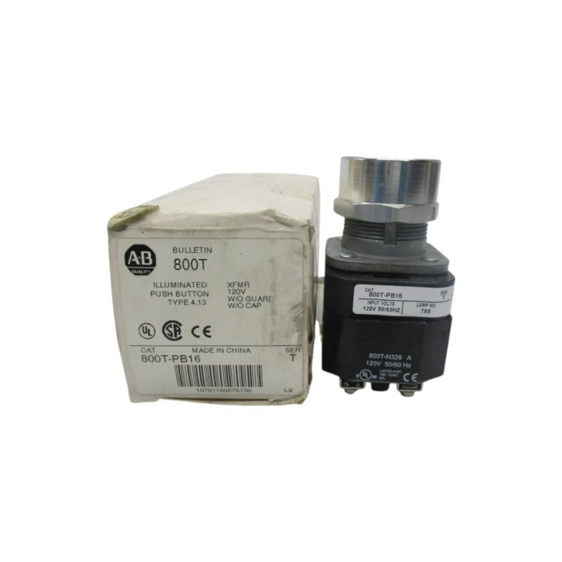 ALLEN BRADLEY 800T-PB16 SER. T 120V (WH) NSMP