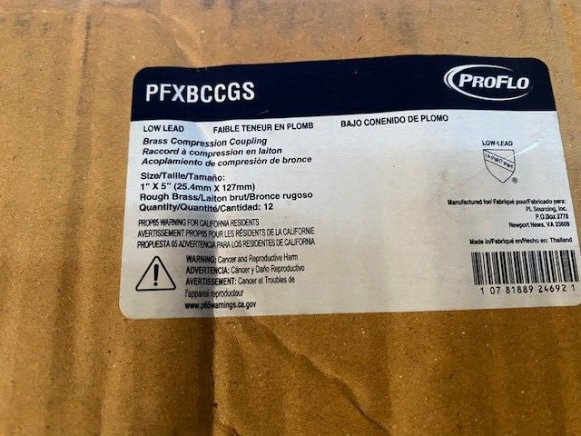 (12 Pack) ProFlo PFXBCCGS Brass Coupling (NEW)