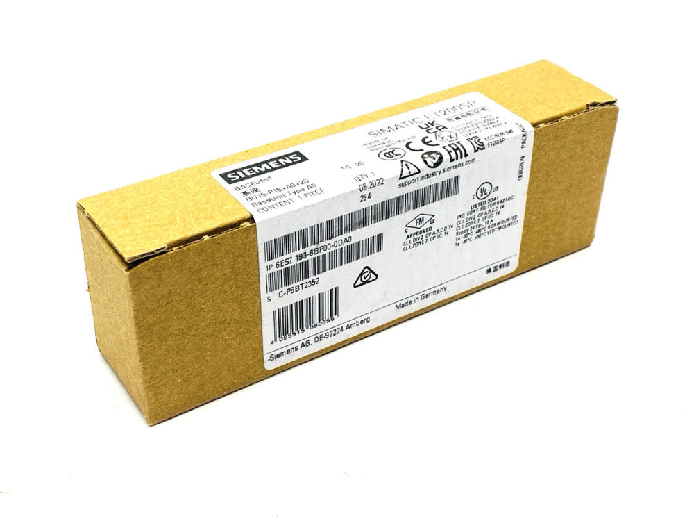 Siemens 6ES7 193-6BP00-0DA0 SIMATIC ET200SP Base Unit BU15-P16+A0+2D
