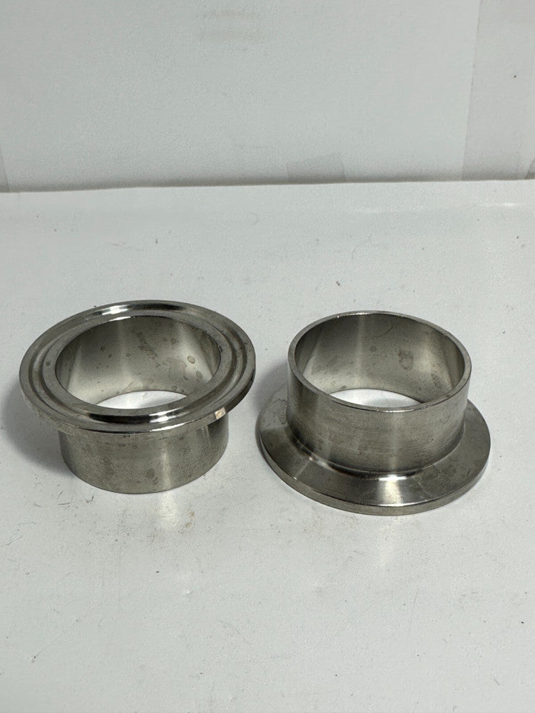 (Lot of 2) 1-1/2" Ferrule OD Pipe Sanitary Weld On Stainless Steel