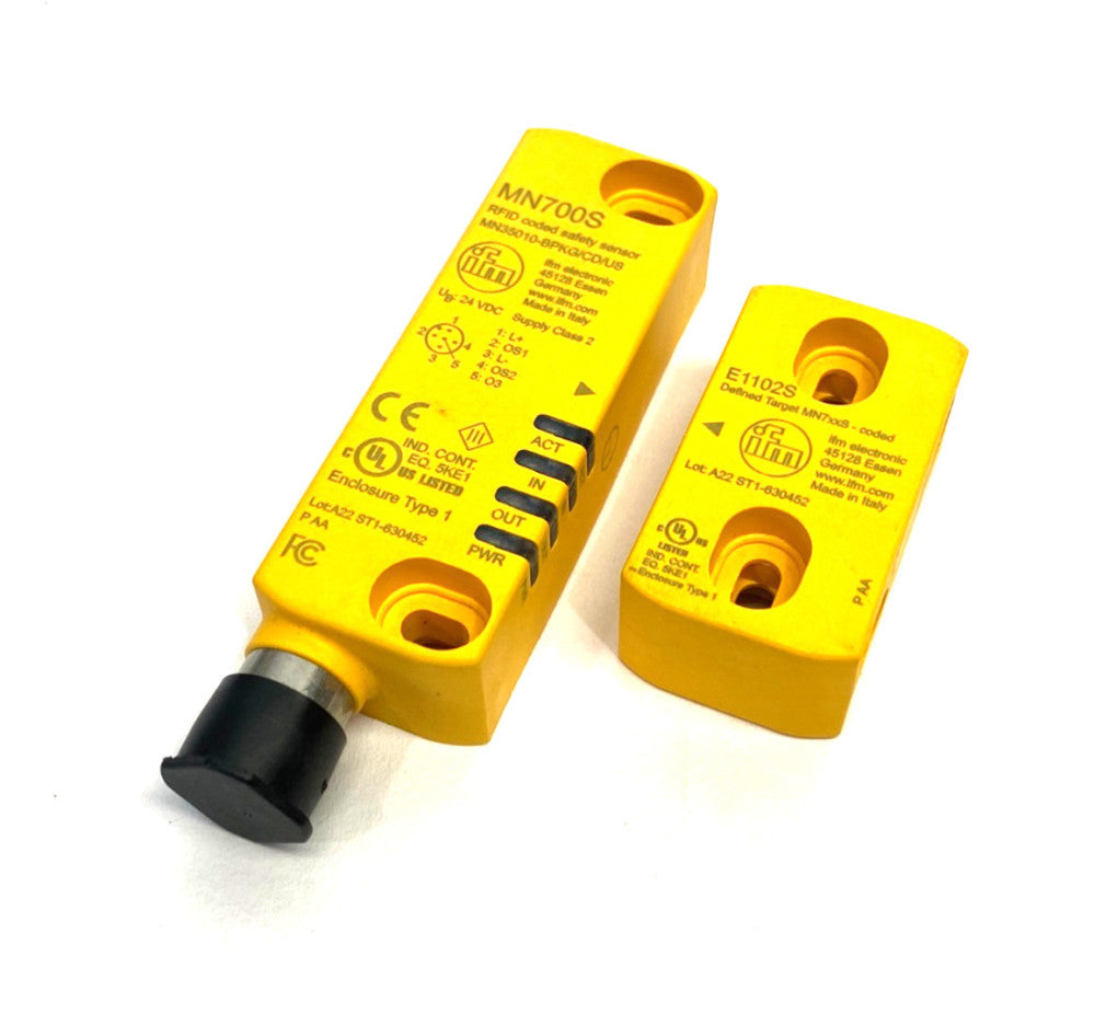 Ifm MN700S RFID Coded Safety Sensor MN35010-BPKG/CD/US w/ E1102S Coded Target