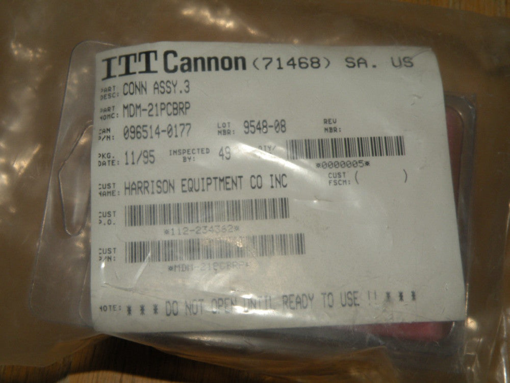 ITT CANNON  MDM-21PCBRP  MICRO-D CONNECTOR  PLUG 21 POS, RA-THD