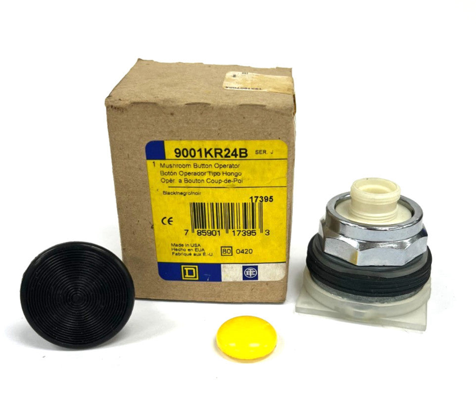 SQUARE D 9001KR24B PUSH BUTTON OPERATOR BLACK SPRING RETURN