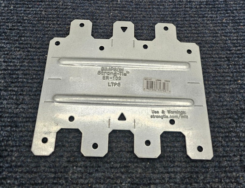 (QTY 2) Simpson Strong Tie 234762 Lat Tie Plate - 4.5 X 5.12 In. 20 Gauge, LTP5