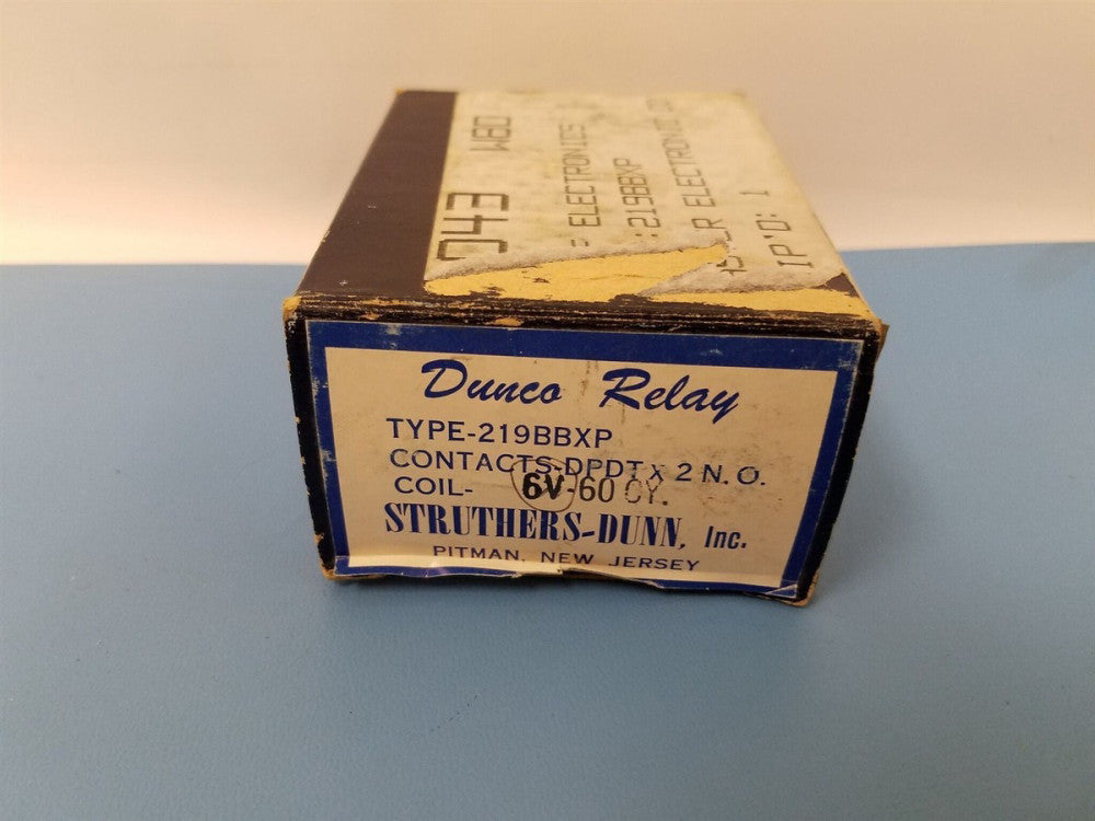  STRUTHERS DUNN 219BBXP RELAY 120V 10A 6V 60CY