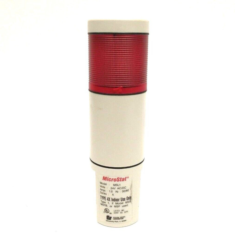 MicroStat MSL1-024R Ser. A Red Status Indicator Stack Light 24V AC/DC 1A
