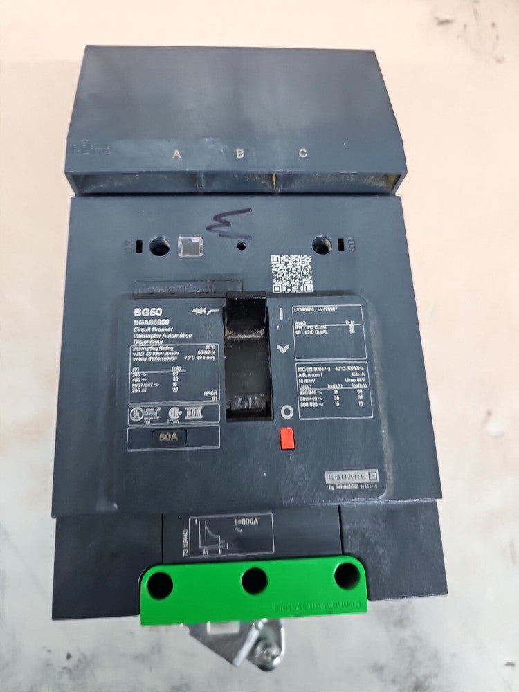 NTO BGA36050 Square D I-Line Style Plug-In 50 Amp 3 Pole 3 PH 600V