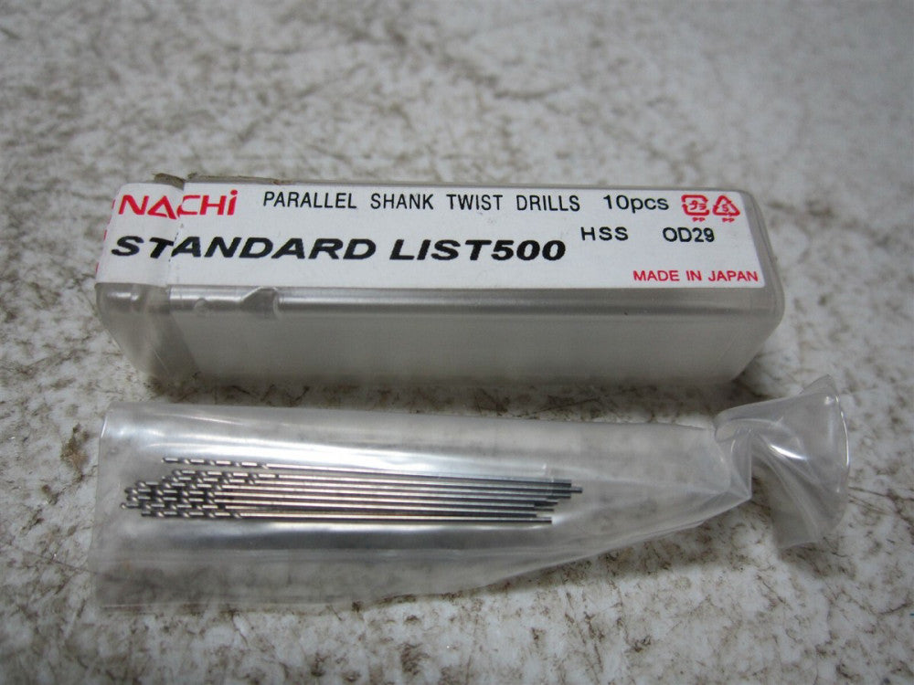 Nachi 0062389 0.45 Diam Standard List500 HSS Parallel Shank Twist Drill - Qty 10