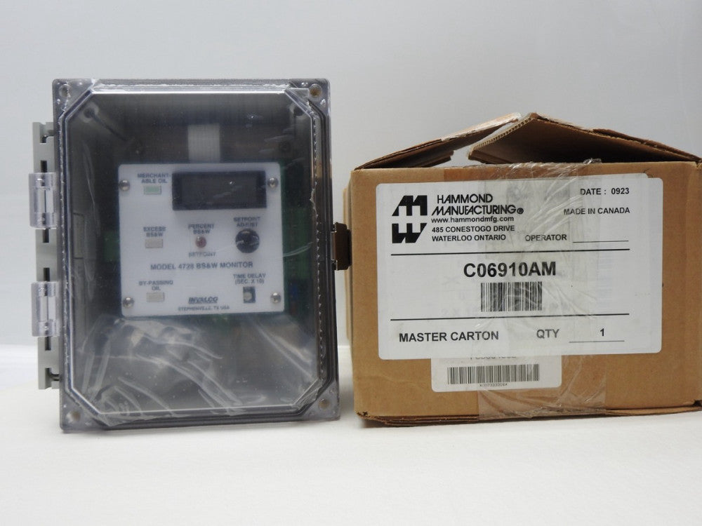Hammond Manufacturing C06910AM Invalco Model 4728 BS&W Monitor - NEW!