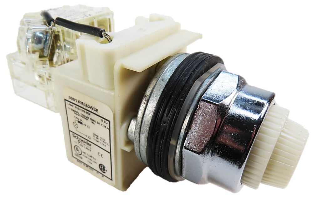 Schneider Electric 9001KT38DWS6W31 White Push to Test Pilot Light NEW IN BOX