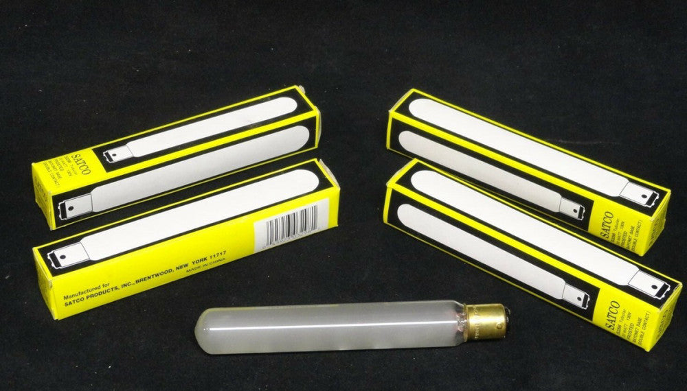 SATCO ~ FROSTED TUBULAR BULBS (LOT OF 4) S3298 ~ 20 WATTS ~ 130V ~ NEW 