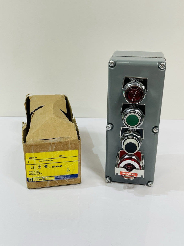 SCHNEIDER ELECTRIC 9001KYK4 Control Station 3 Push Button Start Reset Sec. Stop