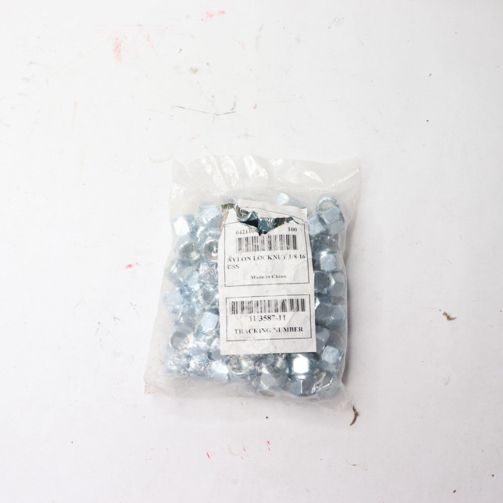 (100-Pk) Nylon Insert Lock Nuts 18-8 Stainless Steel 3/8"-16