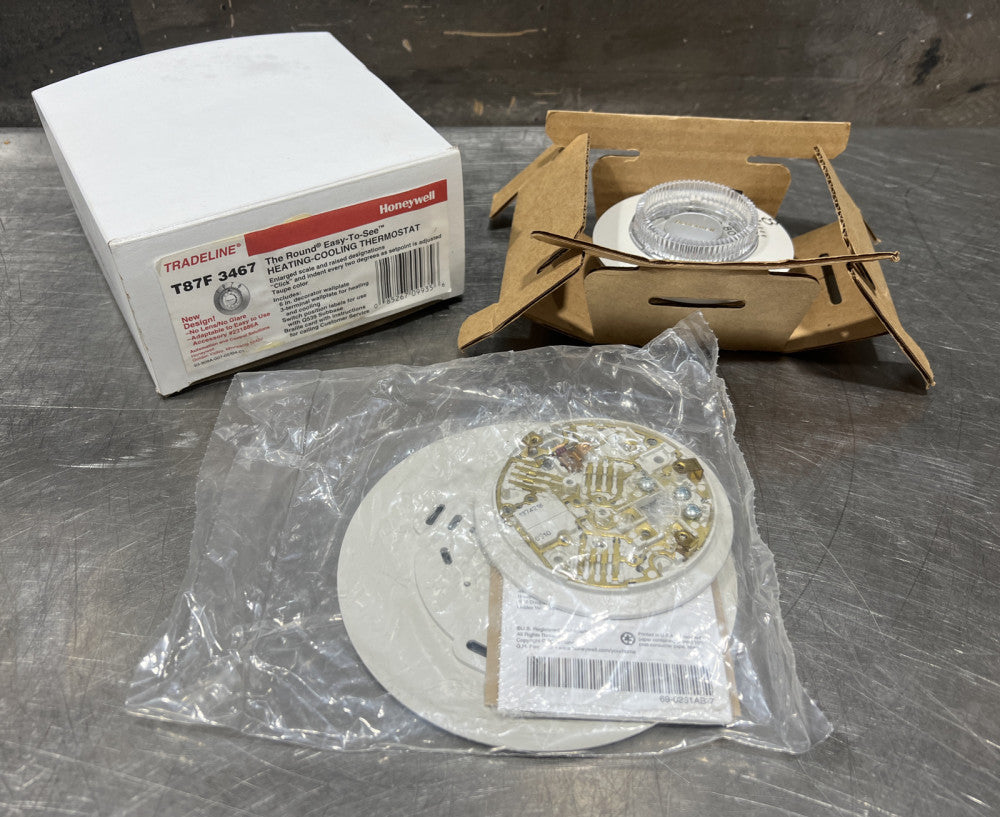 Honeywell T87F3467 "The Round" Easy to See - Heat / Cool Thermostat Nos Surplus