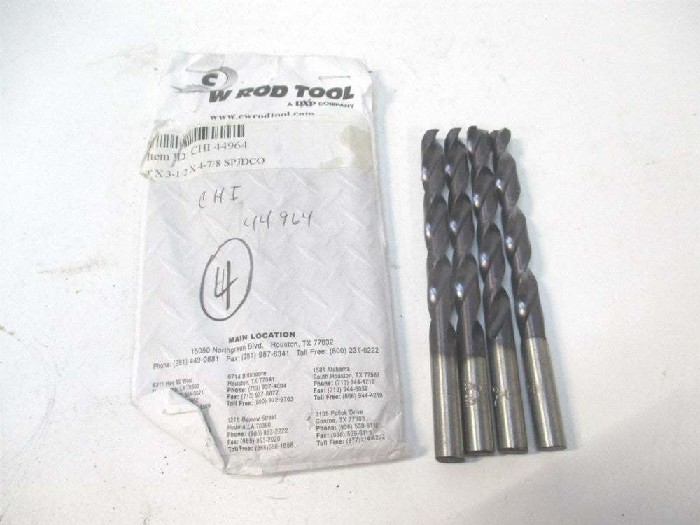 Chicago-Latrobe (44964) 3-1/2 x 4-7/8" Letter T 135° Cobalt Jobber Drill - Qty 4