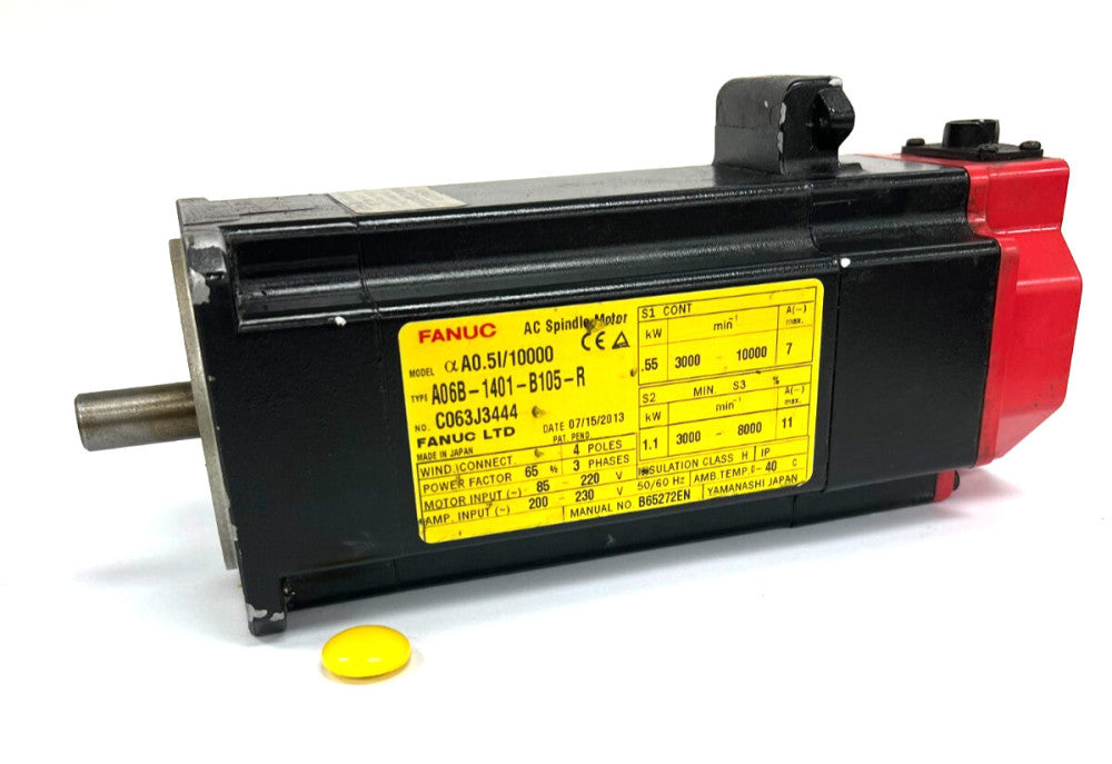 FANUC AC SPINDLE MOTOR A06B-1401-B105-R 3 PHASES AMP 200-230 50/60 HZ