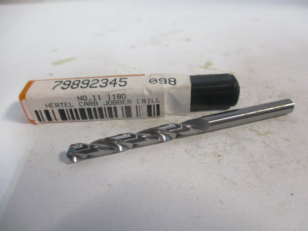 (79892345) #11 1-5/8 x 2-3/4" OAL 118° Solid Carbide Regular Spiral Jobber Drill