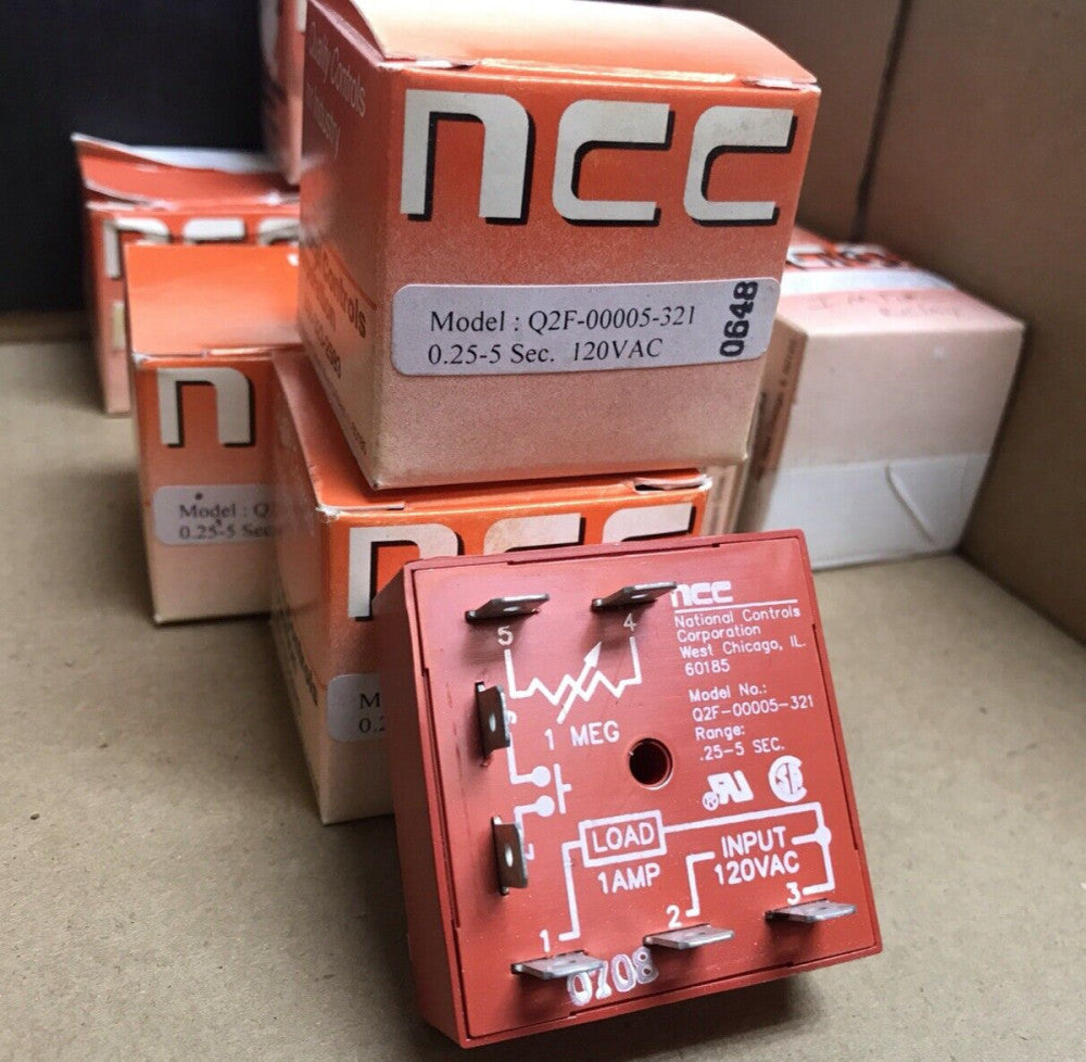 NCC Q2F-00005-321Time Delay Relay 0.25-5 Sec. 120VAC