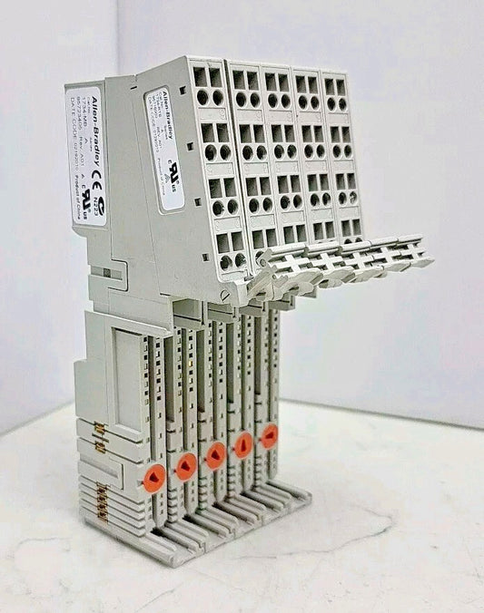 5 Pack Allen Bradley 1734-MB Point I/O Base 1734-MB w/ 1734- RTB Used