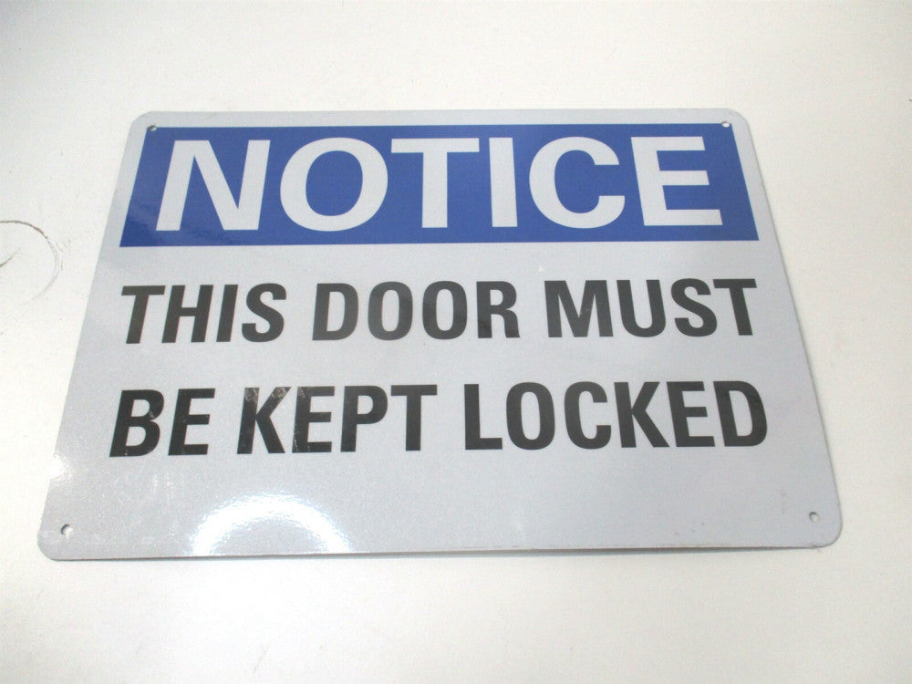 Lyle (U5-1553-RA_14X10) 10" x 14" This Door Must Be Kept Locked Aluminum Sign