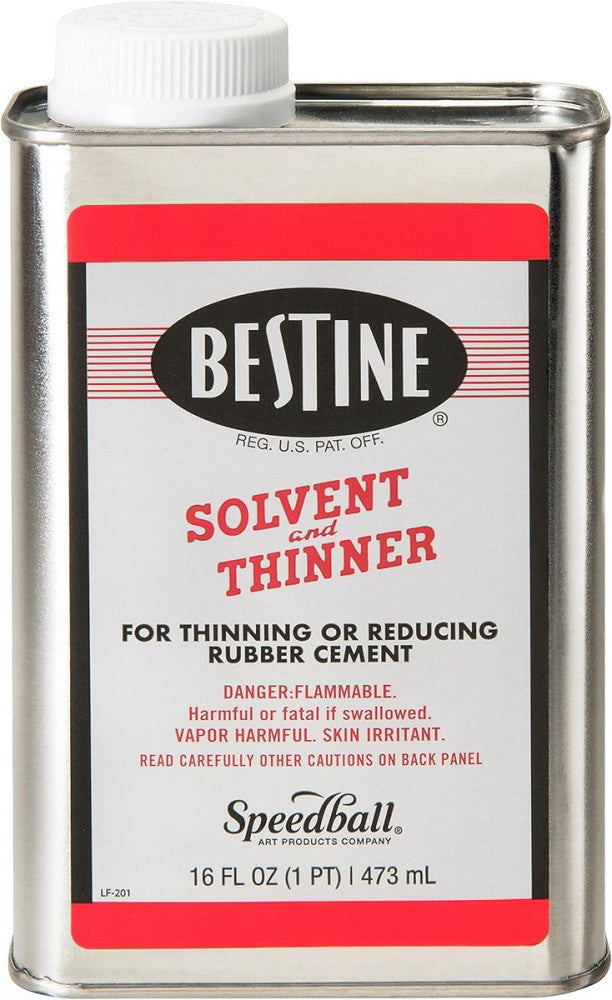 Bestine Solvent and Thinner for Rubber Cement – Cleans Ink, Adhesive 16 Ounce 