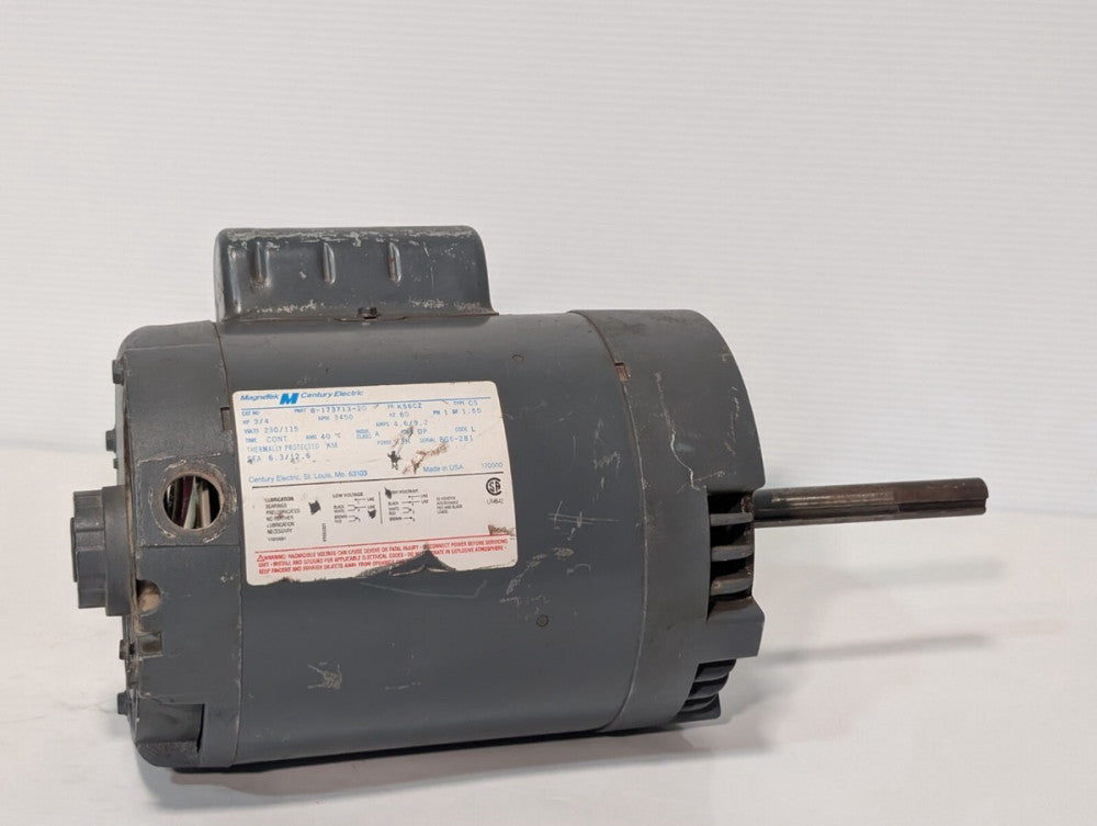 Magnetek Century Electric 8-173713-20 Motor 3/4HP, 1PH, 3450RPM, 230/115V, 60Hz