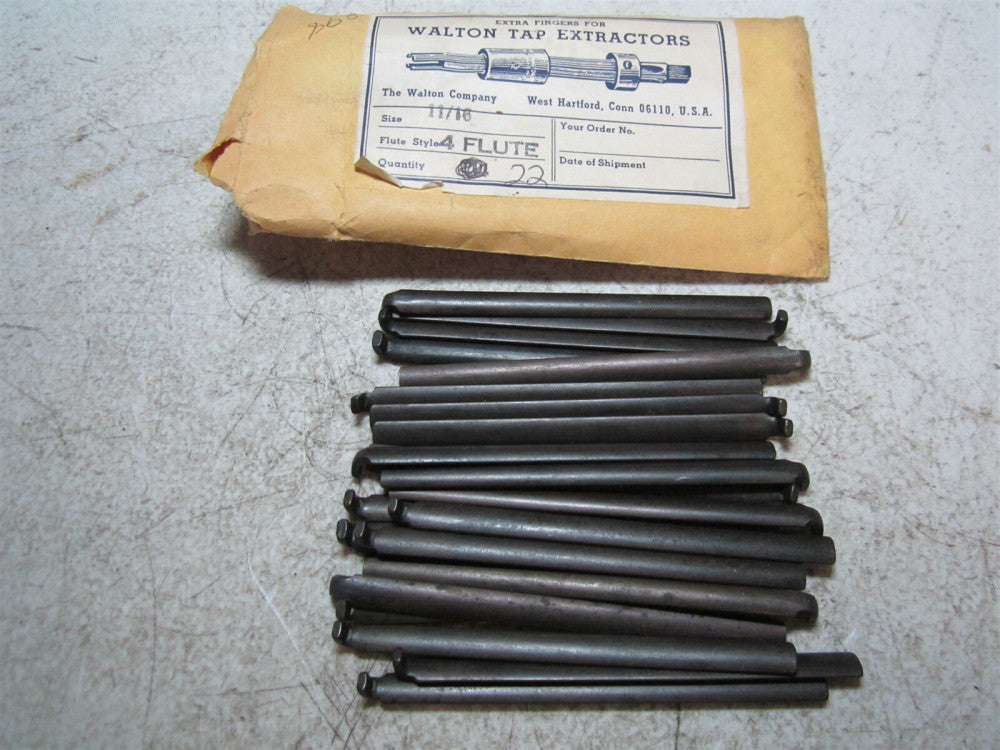 Walton 11/16" 4 Flute Extra Fingers for Tap Extractor - Pack of 22