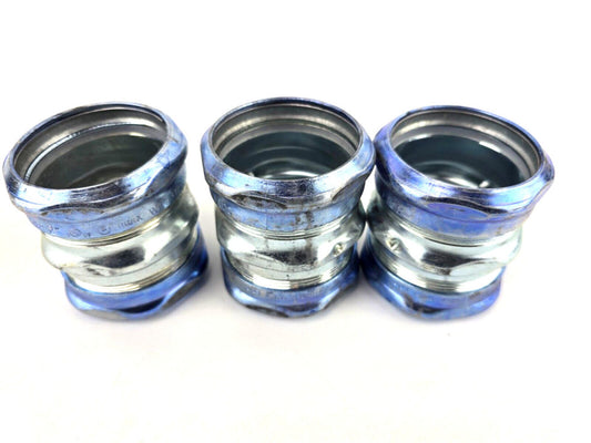 3pcs Hubbel-Raco EMT 2 in. Raintight Compression Coupling Steel 2928RT