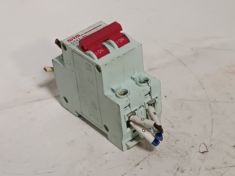 SRM Co DZ47-63 C20 Circuit Breaker, 20A, 400vdc, 2 Pole, DIN Rail Mount, DZ4763