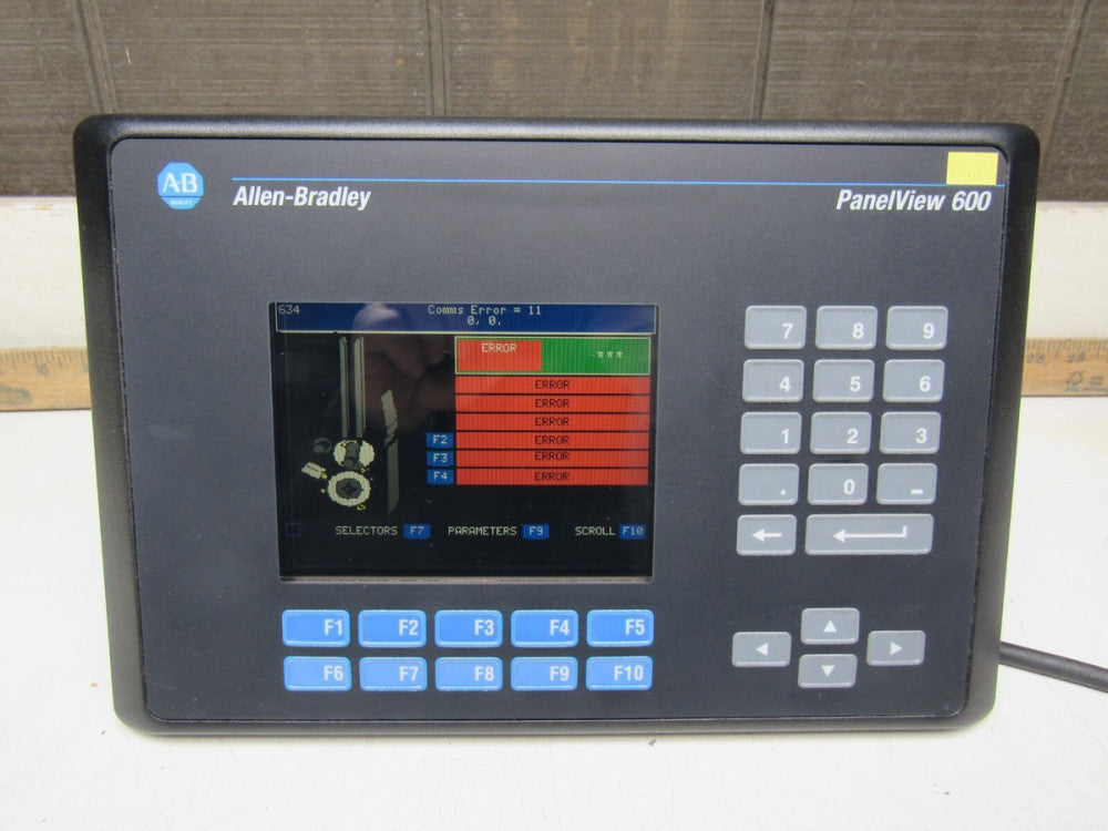 ALLEN BRADLEY PANELVIEW-600 2711-K6C10 SER-B REV-L FRN-4.41 XLNT USED TAKEOUT !!