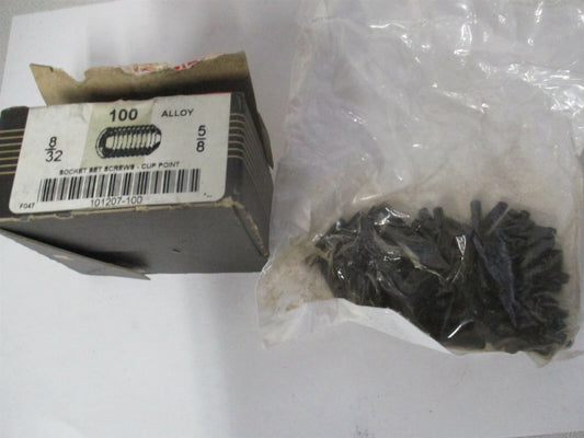 (101207P) 8-32 UNC 5/64" x 5/8" OAL Alloy Steel Cup Point Set Screw - Qty 100 