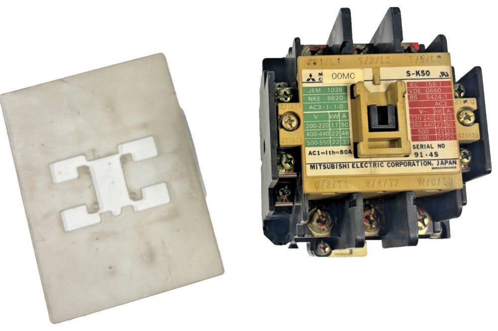 MITSUBISHI MAGNETIC CONTACTOR S-K50 SERIAL NUMBER 91.5 50AMP 110VAC