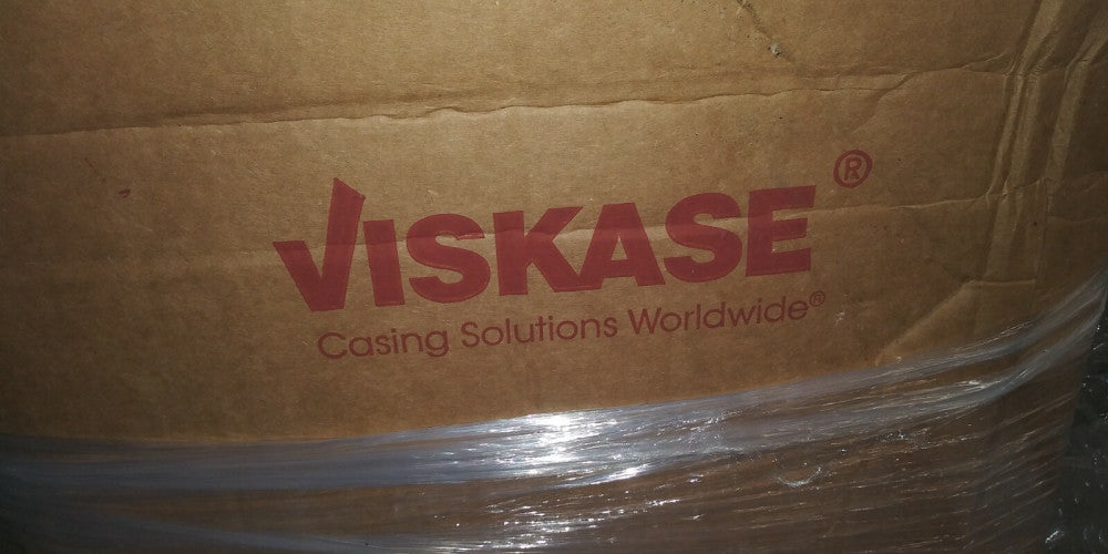 (1 BOX OF 200) VISKASE NOJAX UNPRT FLAT CONE END STRP CLEAR SAUSAGE CASING