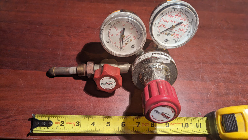ProStar PRS201213 Dual Gauge Platinum Gas Regulator Valve 3000Psi in 15Psi out